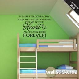 Nursery Wall Decal Quote Winnie The Pooh Heart Forever 02 Quote Removable Vinyl Sticker - thumbnail 2