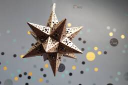 Dark Bronze Moravian Metal Pierced Star Pendant Light Fixture With Colorful Glass Marbles - thumbnail 1