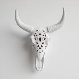 Faux Taxidermy Decorative Carved Bison Skull - Wall Decor White Cbi0101 - thumbnail 1