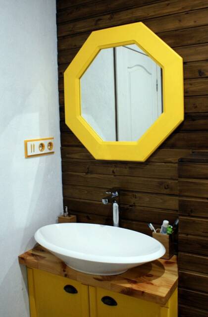 Wood Framed Bathroom Mirror, Large Modern Mirror For Entry, Wall Hallway, Mirror Living Room, Decorative From Wood - image 1