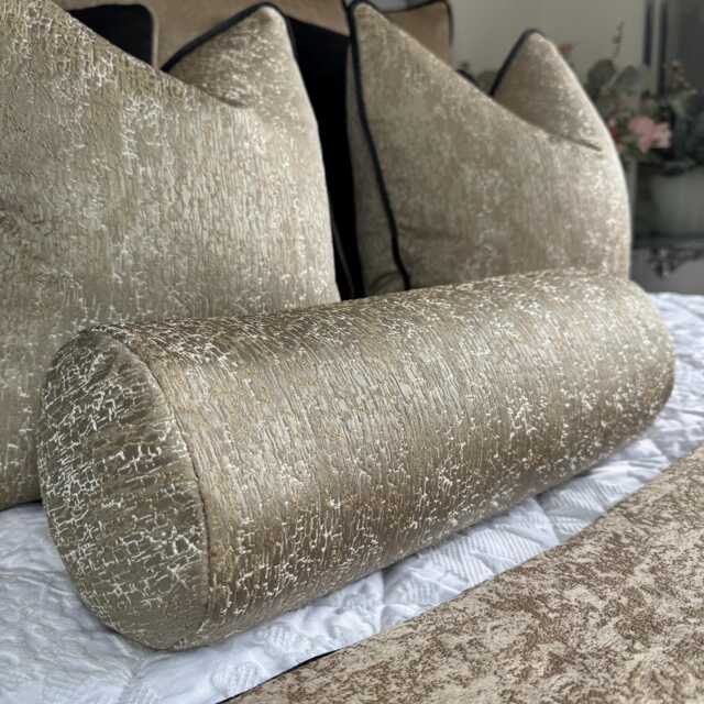 "Gold Bolster Cushion 16"" X 6" - image 1