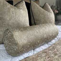 "Gold Bolster Cushion 16"" X 6"