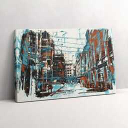 street Art Canvas, Wall Art Picture, Blue Decoration, Travel Canvas - thumbnail 2