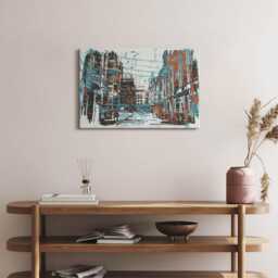 street Art Canvas, Wall Art Picture, Blue Decoration, Travel Canvas - thumbnail 3