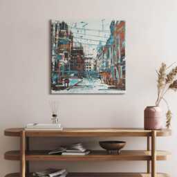 street Art Canvas, Wall Art Picture, Blue Decoration, Travel Canvas - thumbnail 1