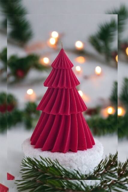 Large Christmas Tree Candle, Christmas Gift For Her, Festive Candle Gift, Christmas Scent, Christmas Home Decor, Winter Candle, Gift Women - image 1