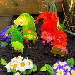 Suncatcher Gonk Family Garden Stakes Glowing Decor - Set Of 4