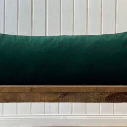 Emerald Velvet Body Pillow Cover Dark Green Lumbar - 12x36 - thumbnail 3