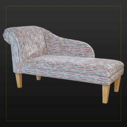 Handmade Luxury Rose Pink Striped Chaise Longue