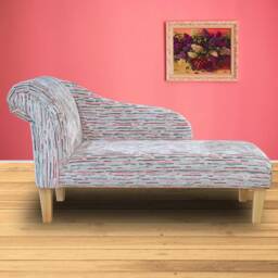 Handmade Luxury Rose Pink Striped Chaise Longue - thumbnail 3