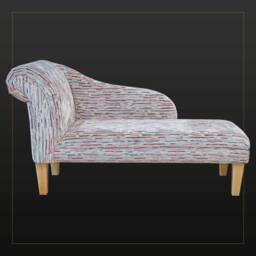 Handmade Luxury Rose Pink Striped Chaise Longue - thumbnail 2