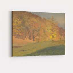Golden Autumn Forest Hillside Landscape Painting Canvas Wall Art Print Decor Picture Ready To Hang - thumbnail 4