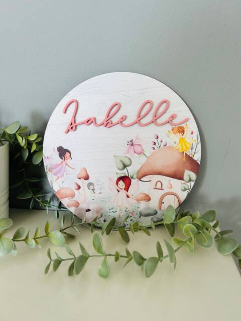 Personalized Fairy Name Sign Woodland Girl Bedroom Decor - image 1