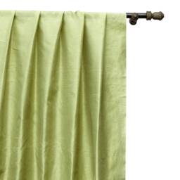 Gooseberry Green Art Silk Curtain Panels, Faux Curtains - Rod Pocket, Grommet, Box Pleat, Three Pinch Tab Top & Plain Ring Top - thumbnail 1