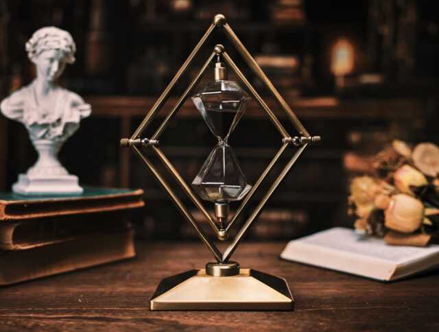 Custom Engraving Geometry Rotatable 15/30/ Hourglass - Metal Sand Timer Personalized Anniversary Gift For Him Office Home Entrance Decor - image 1