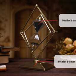 Custom Engraving Geometry Rotatable 15/30/ Hourglass - Metal Sand Timer Personalized Anniversary Gift For Him Office Home Entrance Decor - thumbnail 2