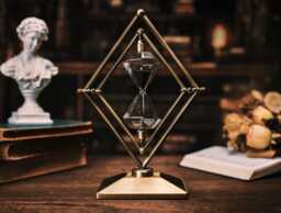 Custom Engraving Geometry Rotatable 15/30/ Hourglass - Metal Sand Timer Personalized Anniversary Gift For Him Office Home Entrance Decor