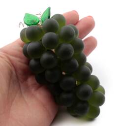 Czech Frost Glass Green Bead Grape Bunch Chandelier Fruit Lamp Wine Ornament - thumbnail 2