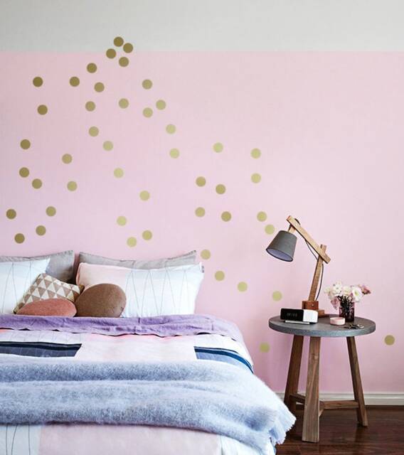 Gold Polka Dots Wall Decals 2'' - 5cm, Metallic Sticker Dots, Kids Room & Nursery Decals, Home Decor Silver, Copper Dots - image 1
