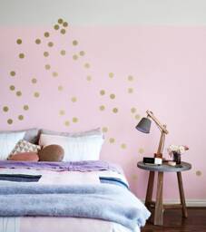 Gold Polka Dots Wall Decals 2'' - 5cm, Metallic Sticker Dots, Kids Room & Nursery Decals, Home Decor Silver, Copper Dots - thumbnail 1