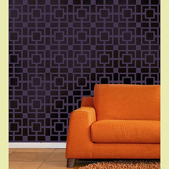 Geometric Stencil Out Of The Box Lg - Reusable Stencils For Accent Wall Diy Decor - image 1