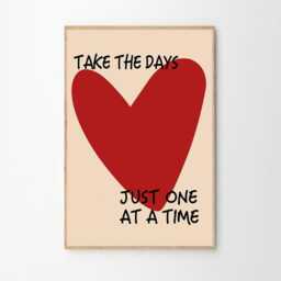 Take The Days Just One At A Time Quote Art Canvas Poster, Trendy Wall Art, Apartment Aesthetic Decor, Retro Home Printed Gift - thumbnail 2