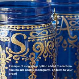 Hand Painted Moroccan Lantern, Boho Candle Holder, Garden & Porch Decor - thumbnail 4
