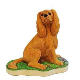 Handcrafted Ruby Cavalier King Charles Spaniel Figurine Gift, Fine Sculpted Detail, Lifelike Features - thumbnail 2