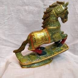 Jade Horse Sculpture, Gemstone Statues, Carved Animals, Spirit Animals, Home Decor Figurines, Garden Cowboy - thumbnail 3