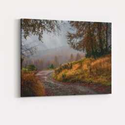 Autumn Country Lane Misty Rural Woodland Landscape Canvas Wall Art Print Decor Picture Ready To Hang - thumbnail 4