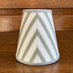 Classic Ian Mankin Sage Ticking Stripe - Handmade Candle Clip Lampshade For Wall Lights/Chandeliers - thumbnail 3