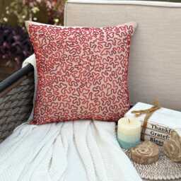 Mocha Beige Cotton Linen, Beaded Sea Creature Pattern, Beach Style Throw Pillow Cover/Euro Sham - Blooming Maze - thumbnail 2