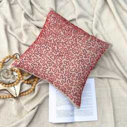 Mocha Beige Cotton Linen, Beaded Sea Creature Pattern, Beach Style Throw Pillow Cover/Euro Sham - Blooming Maze - thumbnail 3
