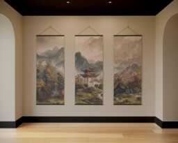 Japanese Garden Tapestry - Wall Hanging Unique Art - thumbnail 1