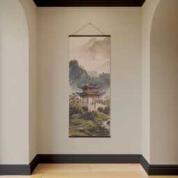 Japanese Garden Tapestry - Wall Hanging Unique Art - thumbnail 2