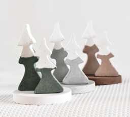 Minimalist Concrete Christmas Tree Set Modern Holiday Decor - thumbnail 1