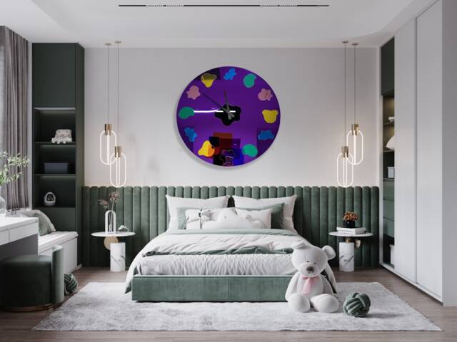 Oversized Mirrored Acrylic Wall Clock Modern Art Decor, Made in Usa - image 1