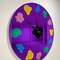 Oversized Mirrored Acrylic Wall Clock Modern Art Decor, Made in Usa - thumbnail 3