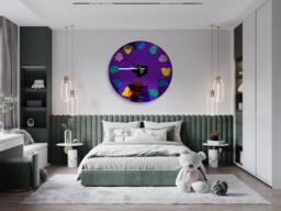 Oversized Mirrored Acrylic Wall Clock Modern Art Decor, Made in Usa - thumbnail 1