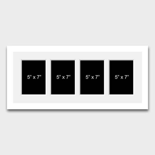 Multi Photo Picture Frame - 4 Apertures 7x5 Photos in A 22mm White Wood - image 1