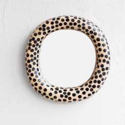 Sculptural Ceramic Mirror, Handmade Statement Wall Decor, Boho Eclectic Home Accent