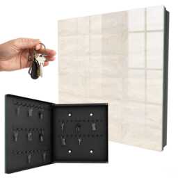 Cream Stone Wall Mounted Key Cabinet, Creamy Box For Home, Classic Textures, Lovers Of Elegant Interiors - thumbnail 1