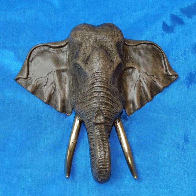 Bronze Elephant Head Wall Hanging Signed Limited Edition Sculpture - image 1