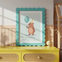 Personalised Capybara Children's Nursery Bedroom Wall Art Print - Personalise With Name & Intial - thumbnail 2