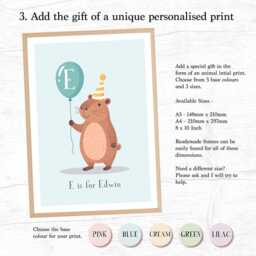Personalised Capybara Children's Nursery Bedroom Wall Art Print - Personalise With Name & Intial - thumbnail 3