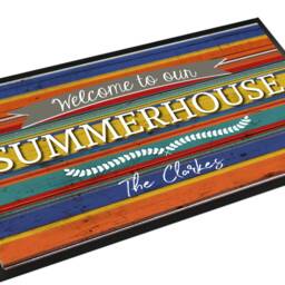 Personalised Summerhouse Door Mat - Coloured Stripes 60 X 40cm, Non Slip - thumbnail 2