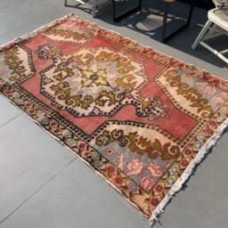 Vintage Rug, Pink Bedroom Rugs For Indoor, 4.2x7 Ft Area Antique Turkish Ethnic Kitchen Living Room Rug - thumbnail 2