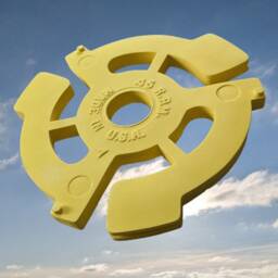 Yellow 45 Record Adapter Wall Sculpture, Handmade Pop Art Decor - thumbnail 2