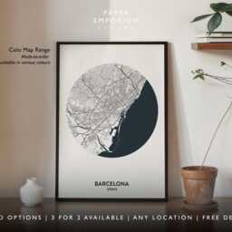 Custom Colour Map Print, Personalised City Poster, Any Location Coordinates Wall Art, Modern Home Decor Gift - thumbnail 2