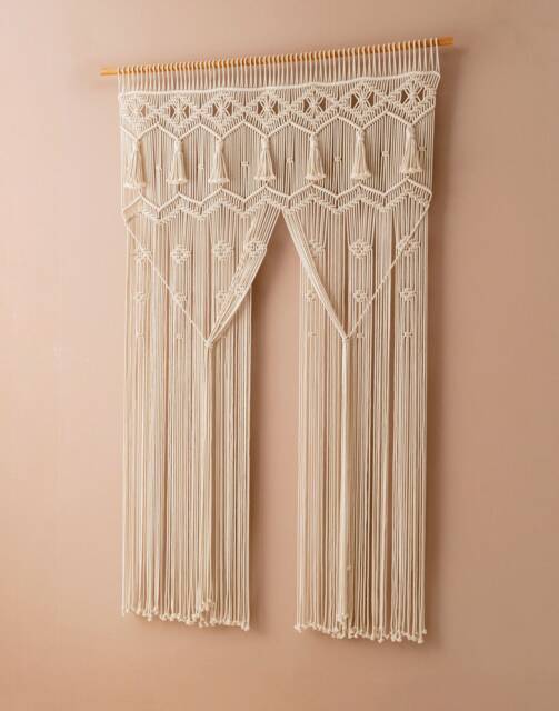 Macrame Curtain, Large Wall Art, Woodland Decor, Housewarming Gift, Modern Macrame, Valances For Windows, Room Divider Curtain C28 - image 1